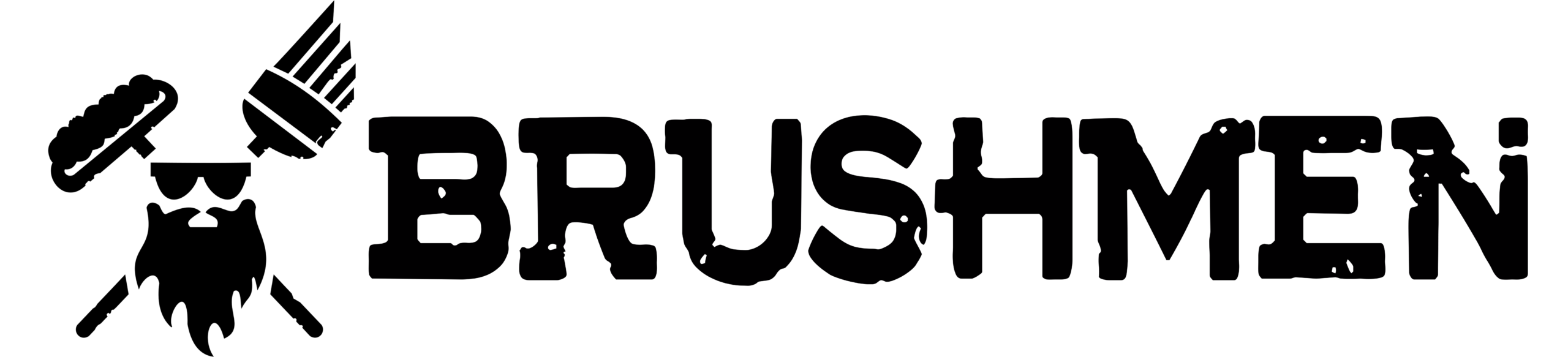The logo of Brushmen, a painting company based in Lansing, Michigan. Specializing in residential and commercial painting, both exterior and interior